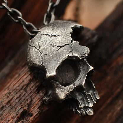 Gothic Half Skull Necklace Nhll128070