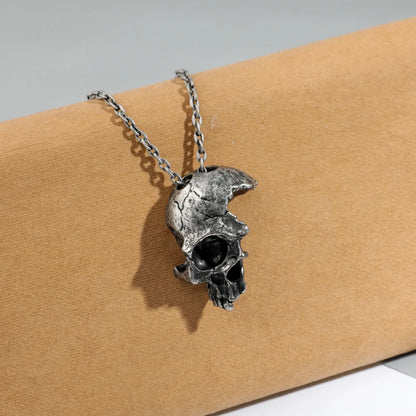 Gothic Half Skull Necklace Nhll128070