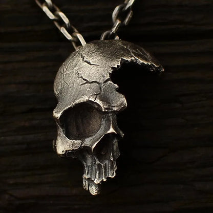 Gothic Half Skull Necklace Nhll128070