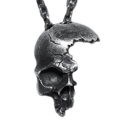 Gothic Half Skull Necklace Nhll128070