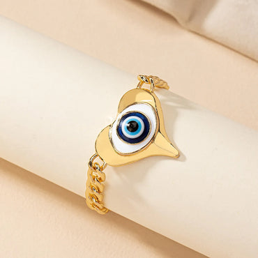 Gothic Hip-hop Exaggerated Heart Shape Eye Alloy Enamel Plating Gold Plated Unisex Jewelry Set