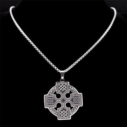 Gothic Hip-Hop Punk Knot 304 Stainless Steel Iron Hollow Out Silver Plated Unisex Pendant Necklace