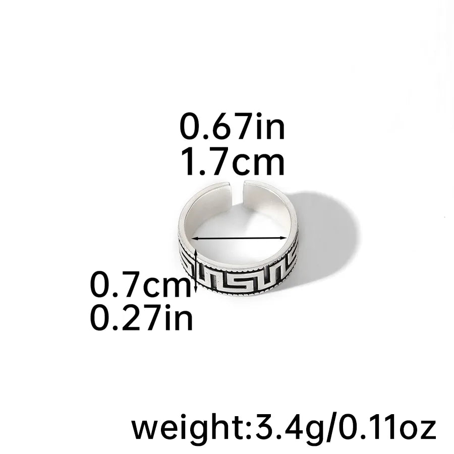 Gothic Hip-Hop Retro Cross Symbol Copper Hollow Out Silver Plated Unisex Rings