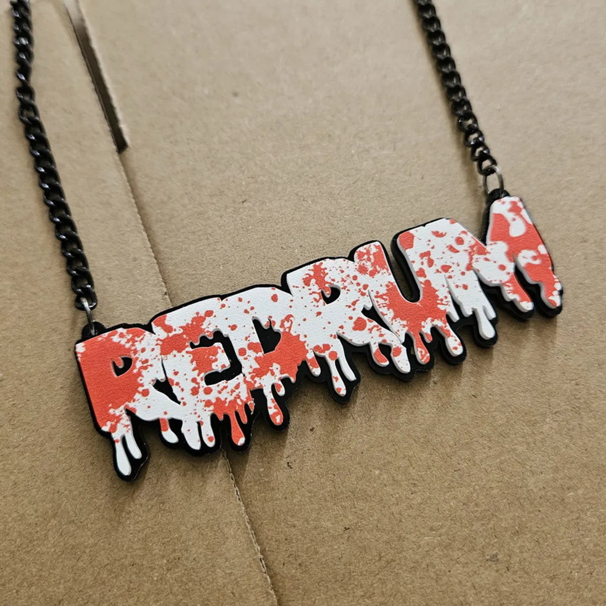 Gothic Letter Blood Arylic Aluminum Women'S Necklace