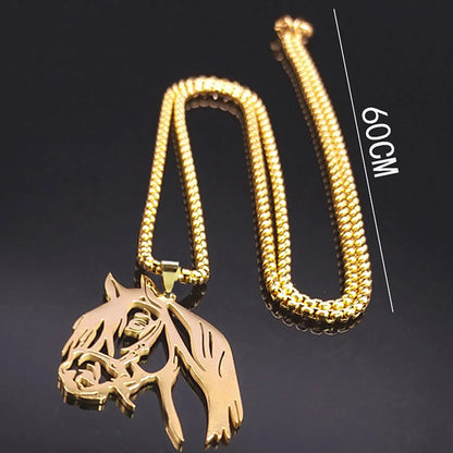 Gothic Punk British Style Animal 304 Stainless Steel Hollow Out Gold Plated Unisex Pendant Necklace