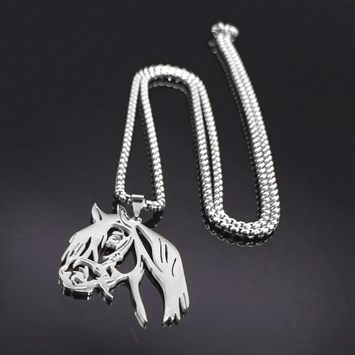 Gothic Punk British Style Animal 304 Stainless Steel Hollow Out Gold Plated Unisex Pendant Necklace