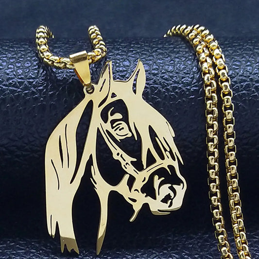 Gothic Punk British Style Animal 304 Stainless Steel Hollow Out Gold Plated Unisex Pendant Necklace