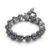 Gothic Punk Skull Stainless Steel Beaded Beaded Men'S Bracelets