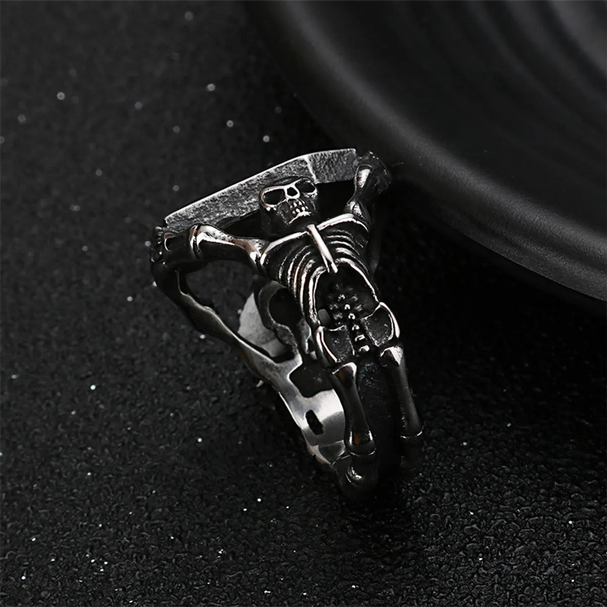 Gothic Punk Skull Stainless Steel 18K Gold Plated Men'S Rings