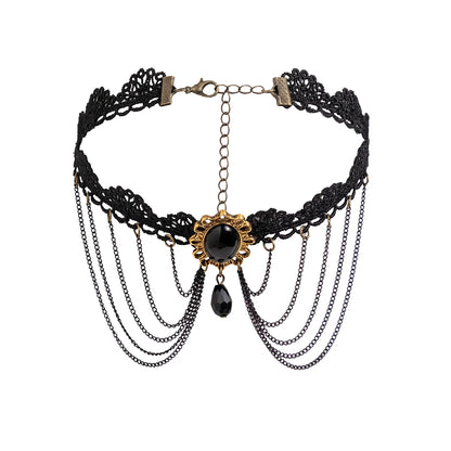 Gothic Retro Geometric Alloy Iron Lace Hollow Out Women's Choker