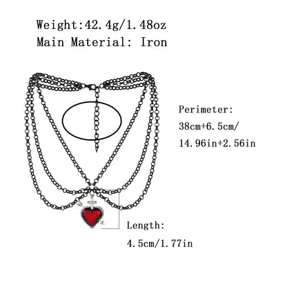 Gothic Retro Heart Shape Iron Wholesale Layered Necklaces