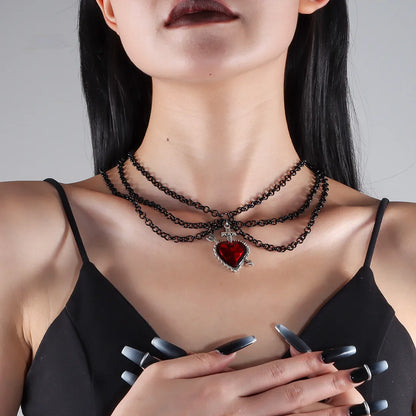 Gothic Retro Heart Shape Iron Wholesale Layered Necklaces