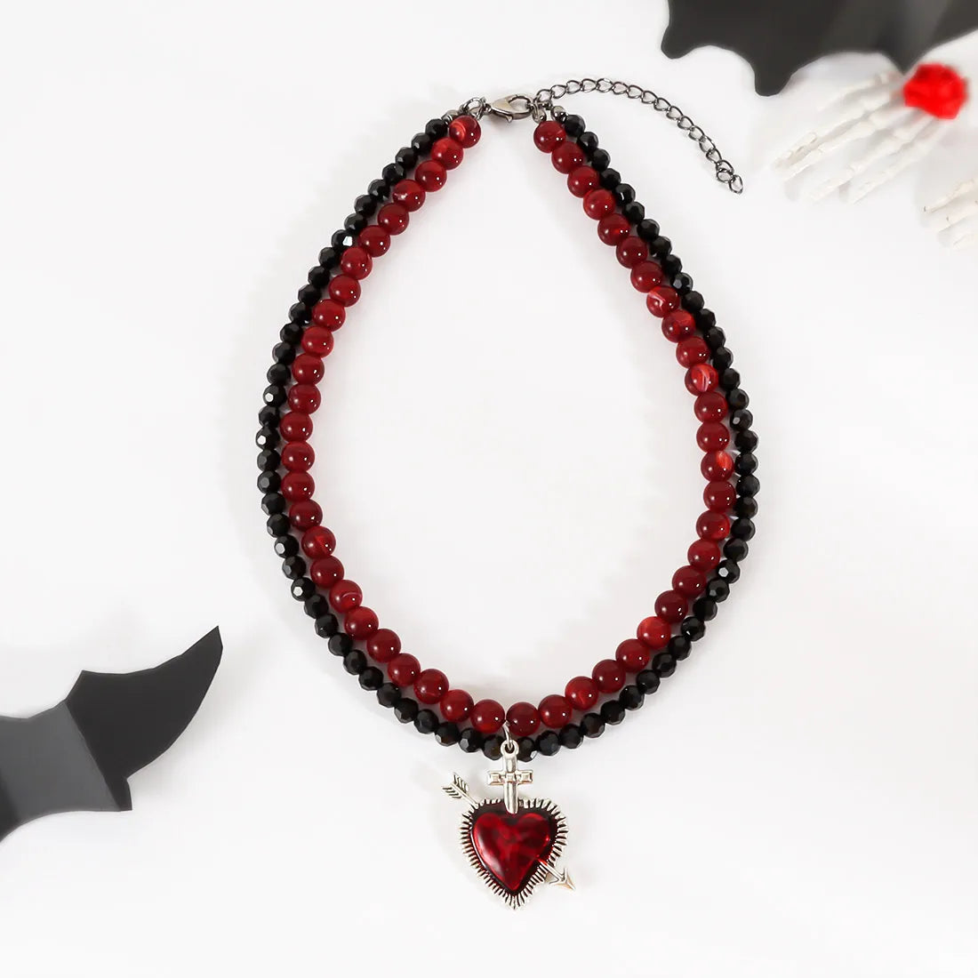 Gothic Retro Heart Shape Plastic Wholesale Pendant Necklace