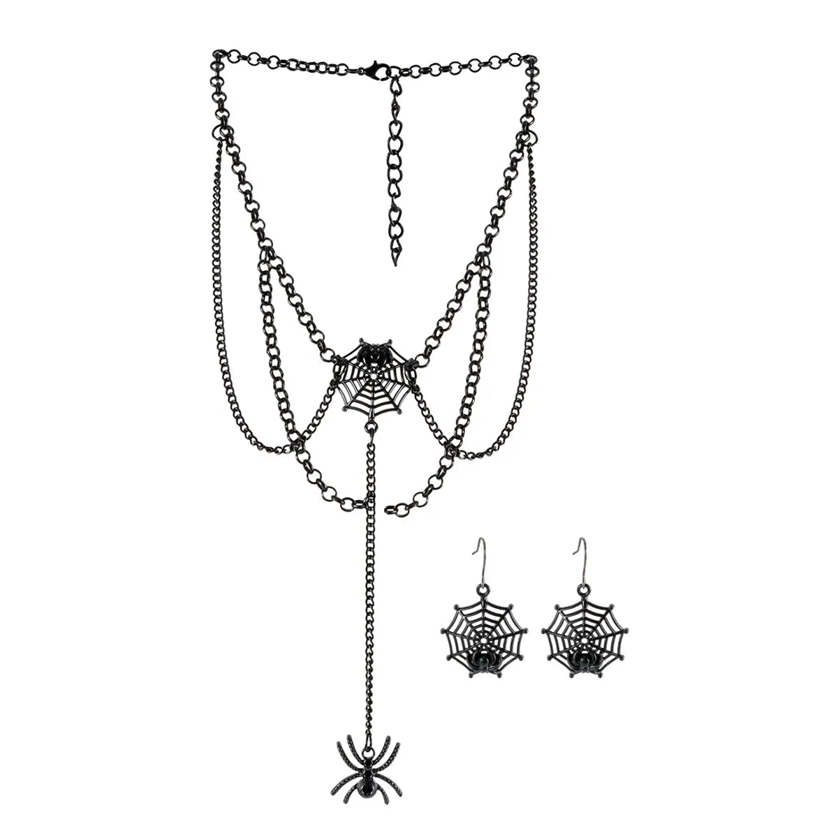 Gothic Retro Spider Spider Web Alloy Iron Halloween Women'S Pendant Necklace