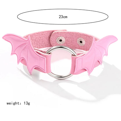 Gothic Sexy Wings Pu Leather Alloy Women'S Bracelets Necklace