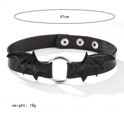 Gothic Sexy Wings Pu Leather Alloy Women'S Bracelets Necklace