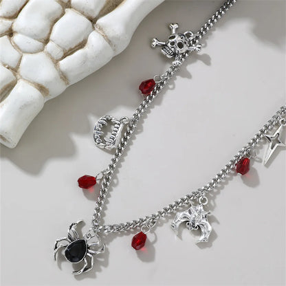 Gothic Simple Style Cross Spider Alloy Plastic Wholesale Necklace