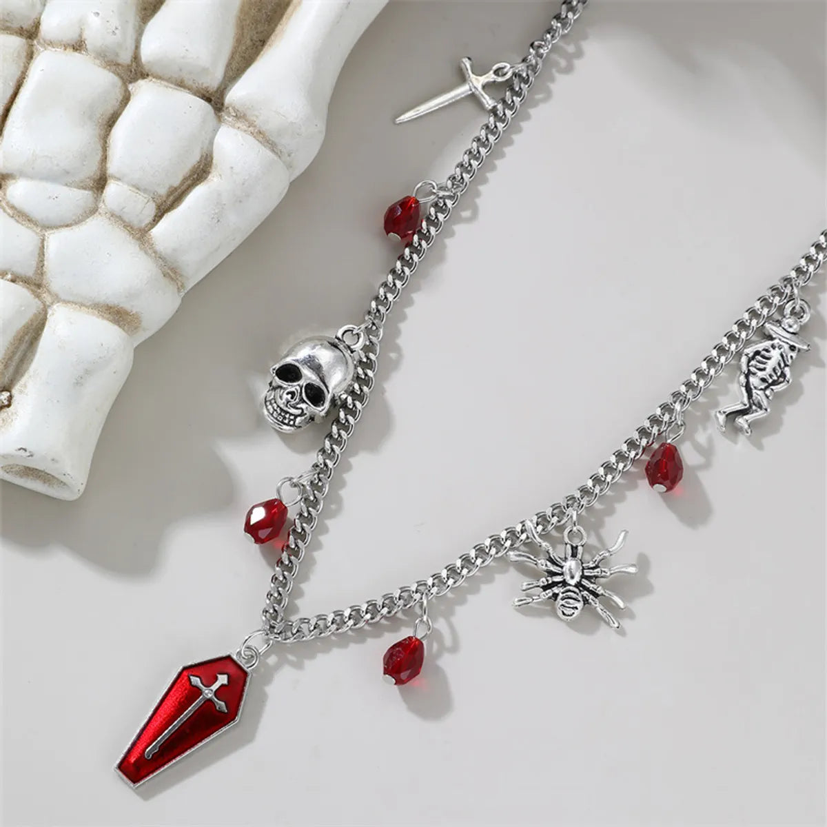 Gothic Simple Style Cross Spider Alloy Plastic Wholesale Necklace