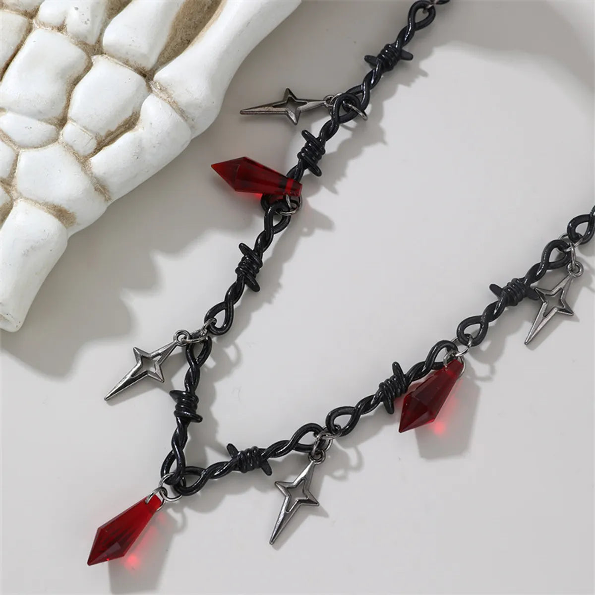 Gothic Simple Style Cross Spider Alloy Plastic Wholesale Necklace