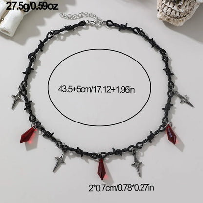 Gothic Simple Style Cross Spider Alloy Plastic Wholesale Necklace