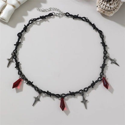 Gothic Simple Style Cross Spider Alloy Plastic Wholesale Necklace