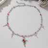 Gothic Simple Style Cross Spider Alloy Plastic Wholesale Necklace