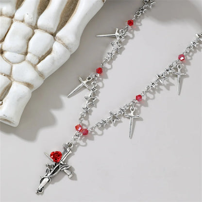 Gothic Simple Style Cross Spider Alloy Plastic Wholesale Necklace