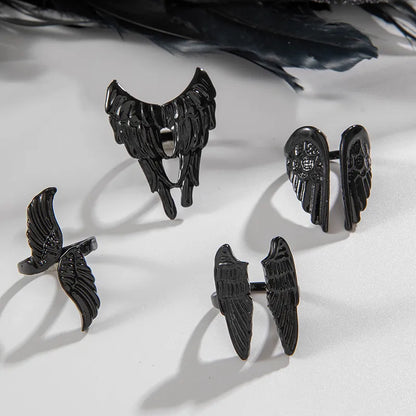 Gothic Simple Style Wings Alloy Metal Women'S Rings