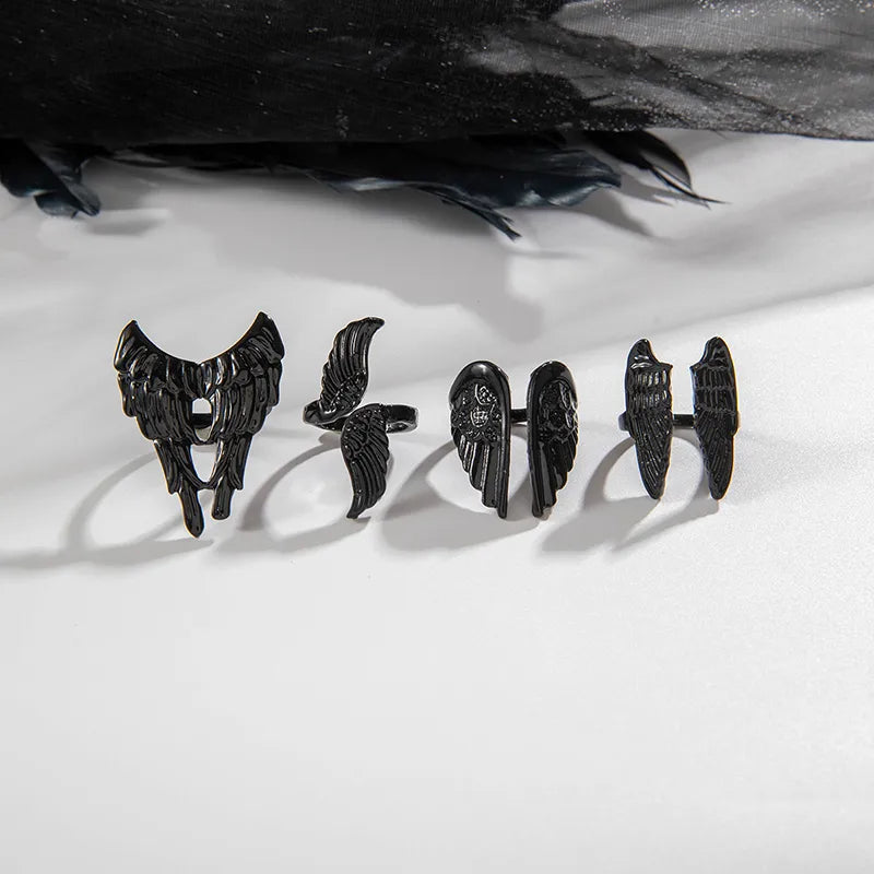 Gothic Simple Style Wings Alloy Metal Women'S Rings