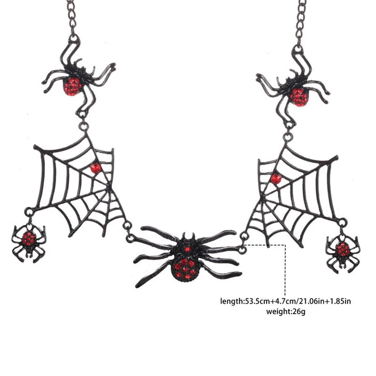 Gothic Spider Spider Web Alloy Inlay Rhinestones Men'S Necklace 1 Piece