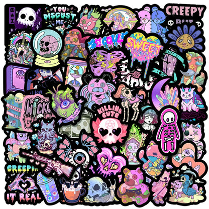 Gothic Style Stickers Cartoon Journal Notebook Computer Waterproof Halloween Graffiti Stickers