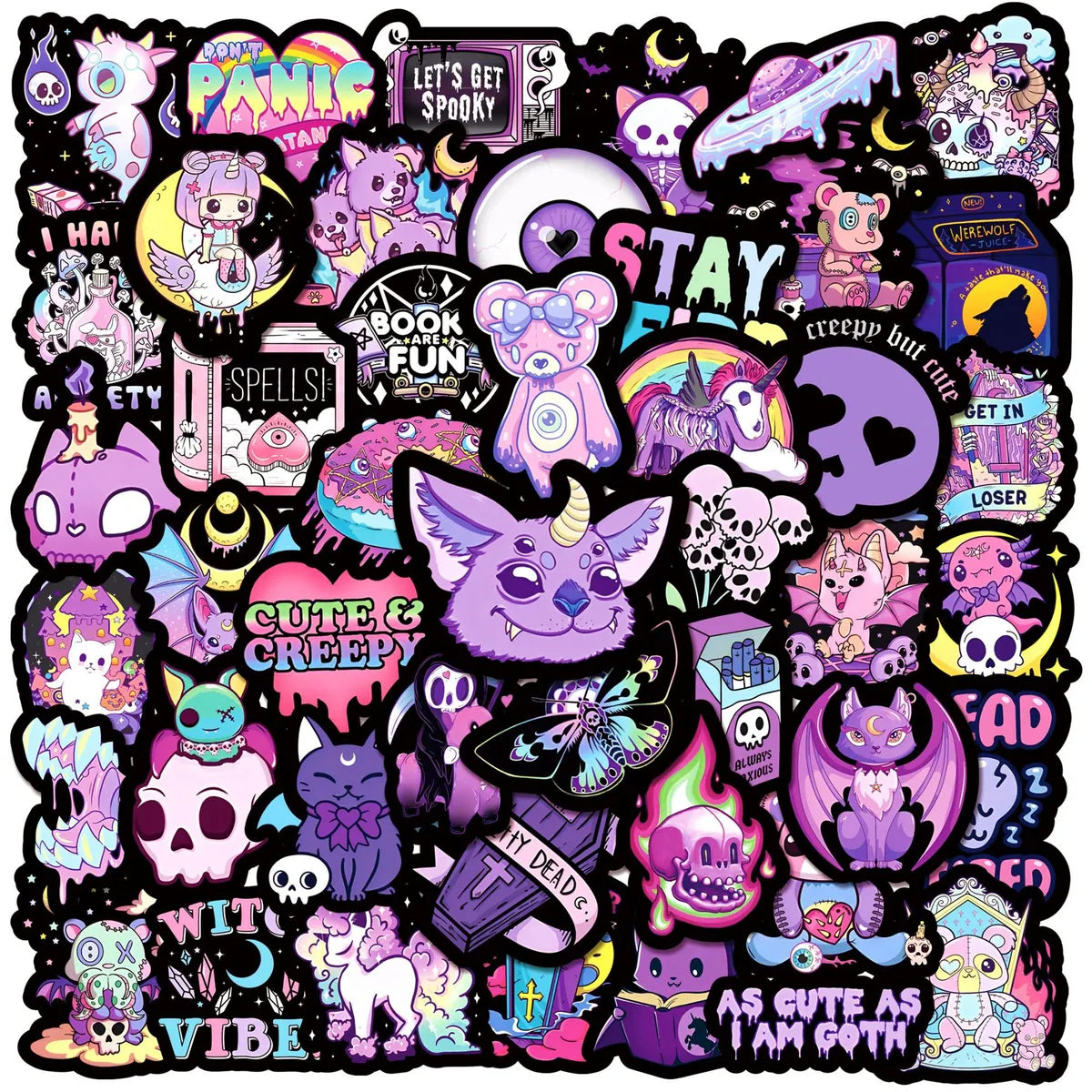 Gothic Style Stickers Cartoon Journal Notebook Computer Waterproof Halloween Graffiti Stickers