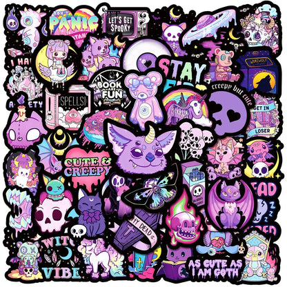 Gothic Style Stickers Cartoon Journal Notebook Computer Waterproof Halloween Graffiti Stickers