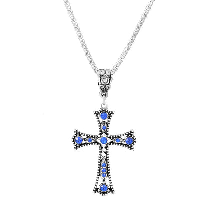 Gothic Vintage Style Cross Alloy Plating Inlay Zircon 14k Gold Plated Unisex Pendant Necklace