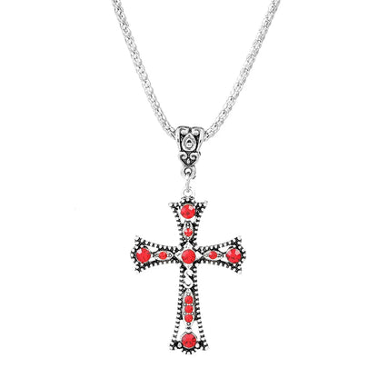 Gothic Vintage Style Cross Alloy Plating Inlay Zircon 14k Gold Plated Unisex Pendant Necklace