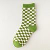 Green Socks Female Middle Tube Thick Warm Socks Pure Cotton Autumn And Winter Cotton Socks