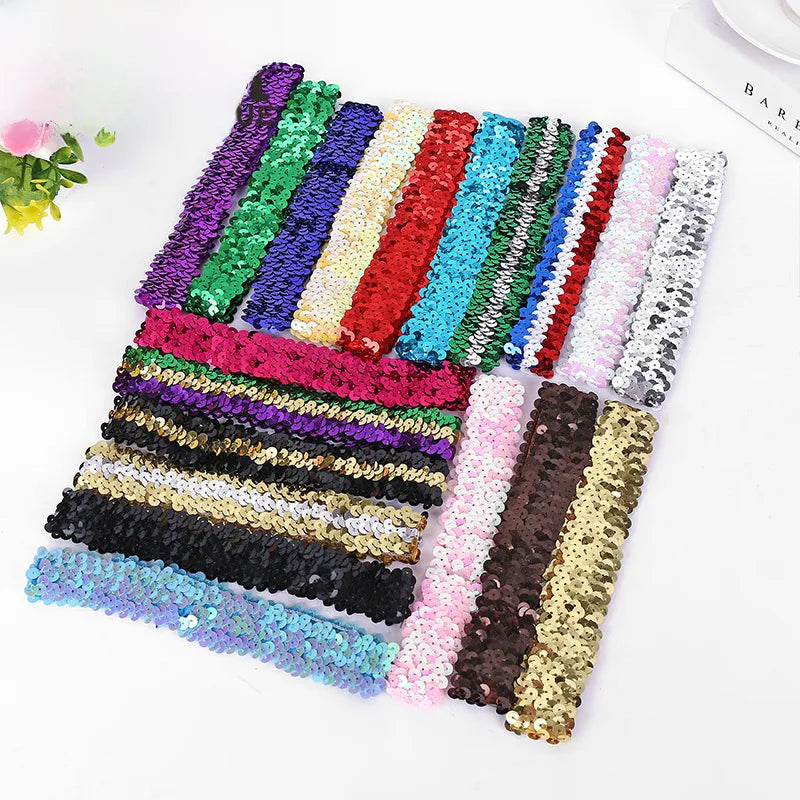 Hair Accessories Girls Supply Stretch Sequins Hair Belt Sequins Hair Belt Manufacturers Wholesale Grab Hair Sequins Hair Belt