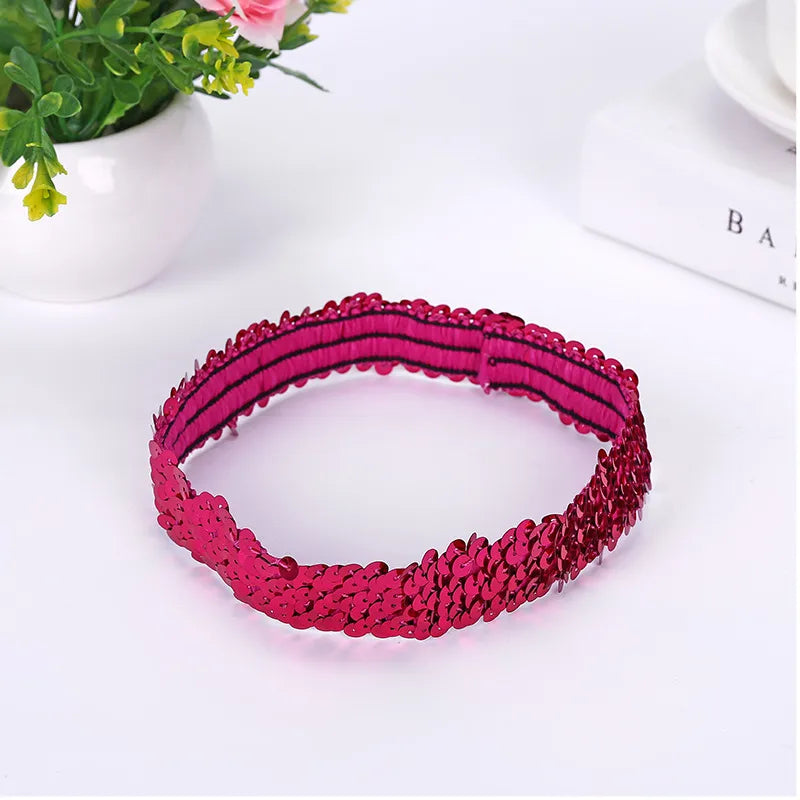 Hair Accessories Girls Supply Stretch Sequins Hair Belt Sequins Hair Belt Manufacturers Wholesale Grab Hair Sequins Hair Belt