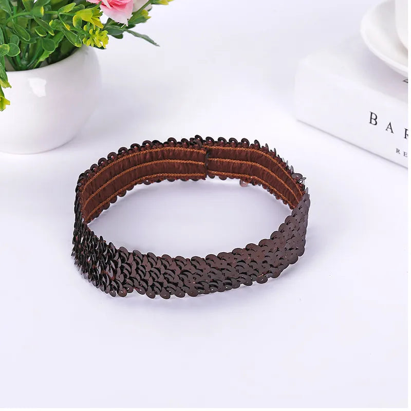 Hair Accessories Girls Supply Stretch Sequins Hair Belt Sequins Hair Belt Manufacturers Wholesale Grab Hair Sequins Hair Belt