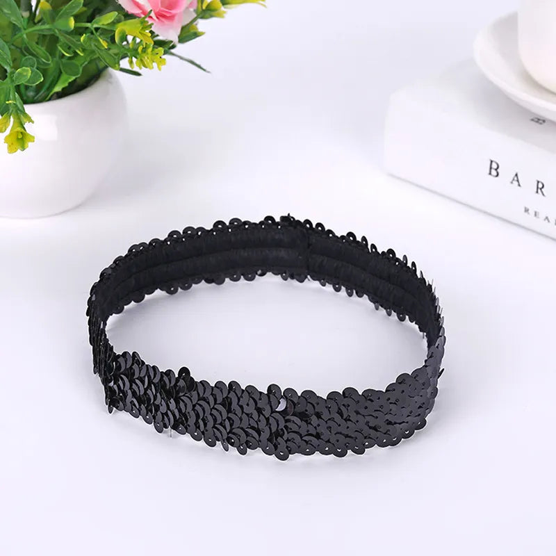 Hair Accessories Girls Supply Stretch Sequins Hair Belt Sequins Hair Belt Manufacturers Wholesale Grab Hair Sequins Hair Belt