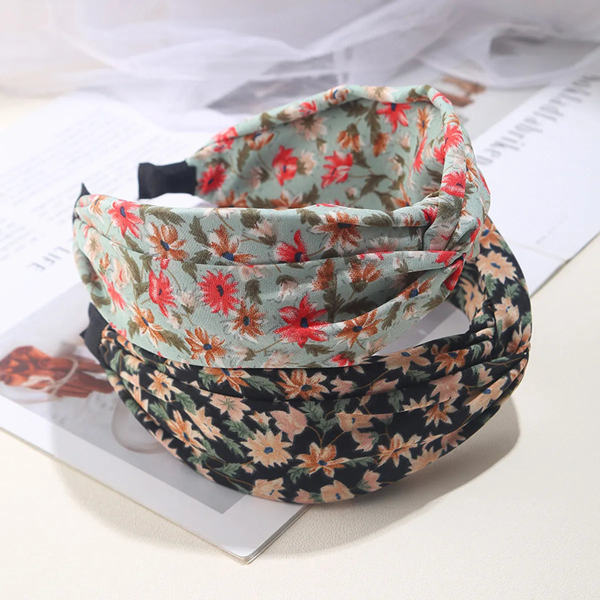 Elegant Lady Flower Cloth Hair Band