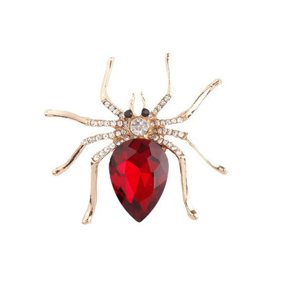 Halloween Brooch Cross-Border Animal Spider Crystal Brooch Corsage Fashion Diamond-Embedded Scarf Buckle Brooch Ornament Wholesale