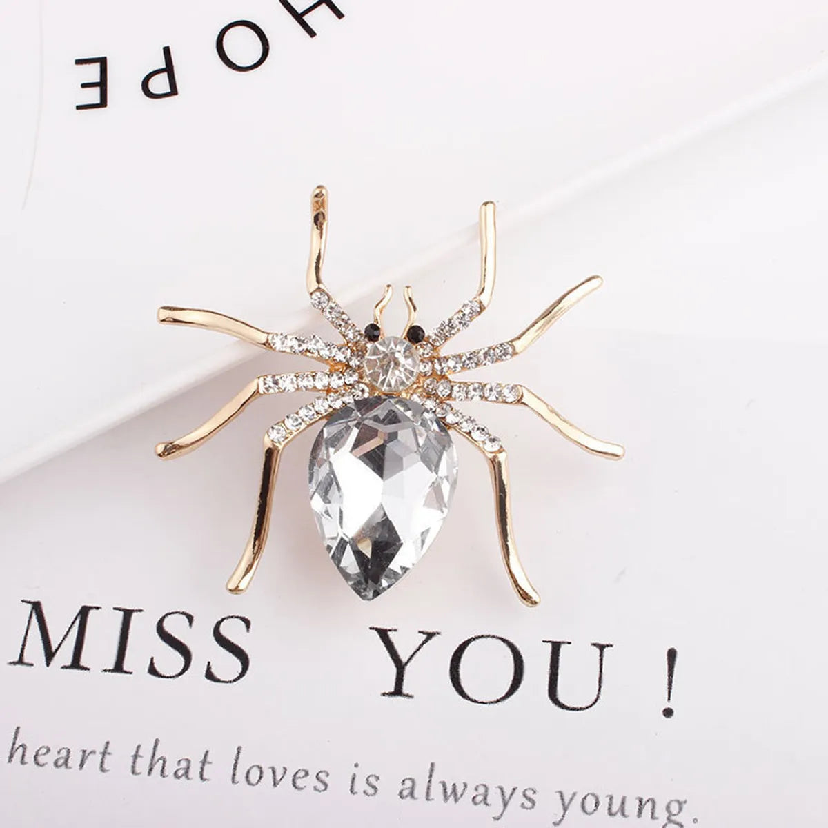 Halloween Brooch Cross-Border Animal Spider Crystal Brooch Corsage Fashion Diamond-Embedded Scarf Buckle Brooch Ornament Wholesale