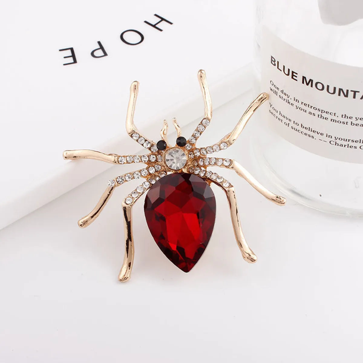 Halloween Brooch Cross-Border Animal Spider Crystal Brooch Corsage Fashion Diamond-Embedded Scarf Buckle Brooch Ornament Wholesale