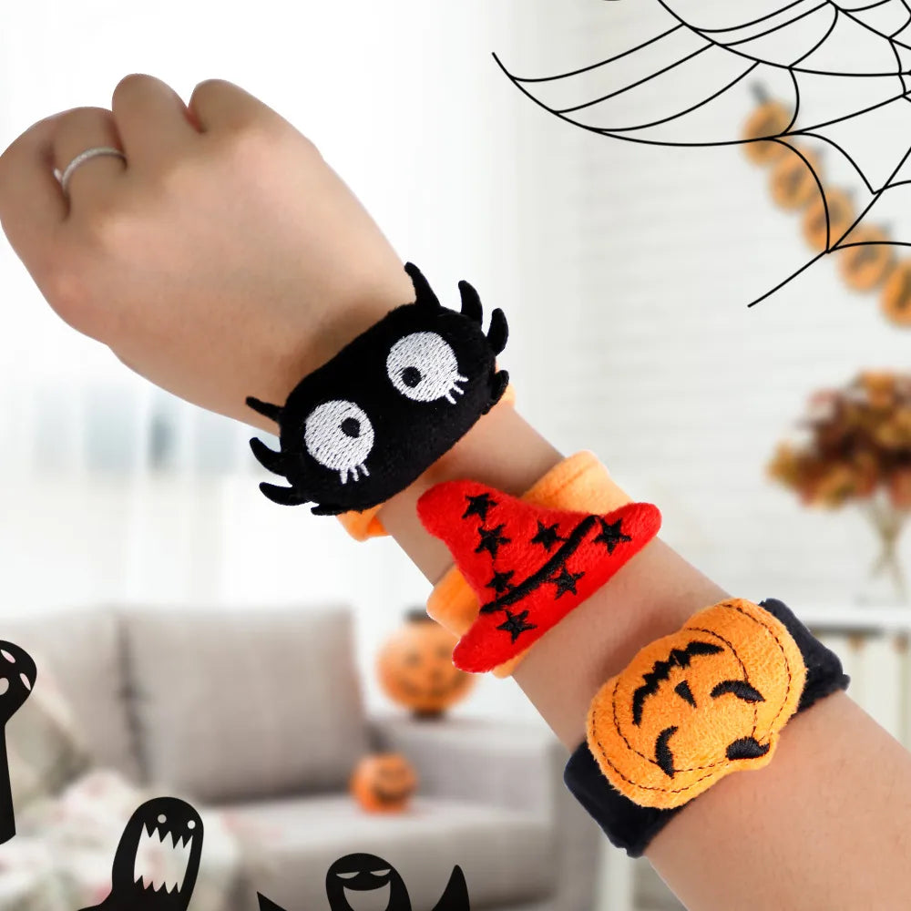 Halloween Casual Simple Style Pumpkin Spider PVC Flannel Holiday Party Wristband