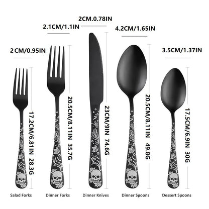 Halloween Casual Skull 410 Stainless Steel Spoon Fruit Fork 1 Set