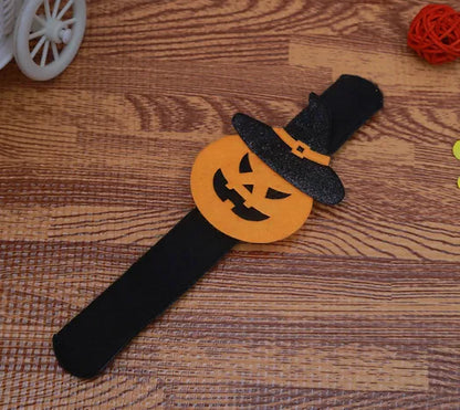 Halloween Bracelet Slap Bracelet Children'S Party Supplies New Ghost Festival Pumpkin Bat Ring Pop Wrist Decoration