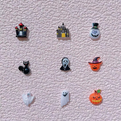 Halloween Classic Style Color Block Resin Nail Patches 20 PCS/Package