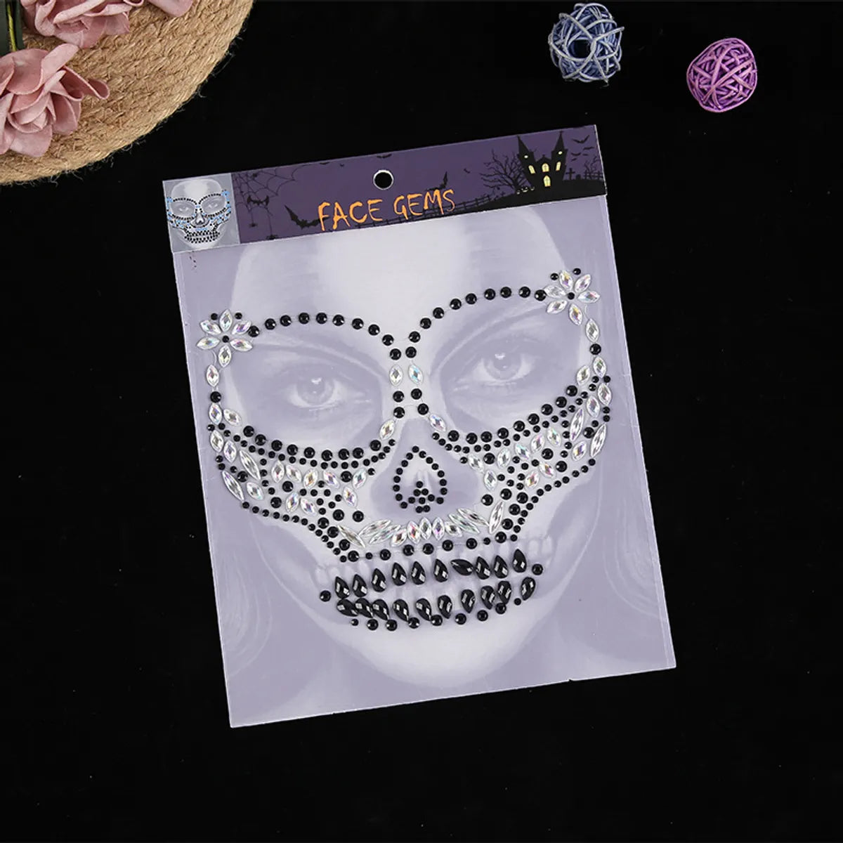 Halloween Color Block Arylic Resin Masquerade Party Acrylic Sticker