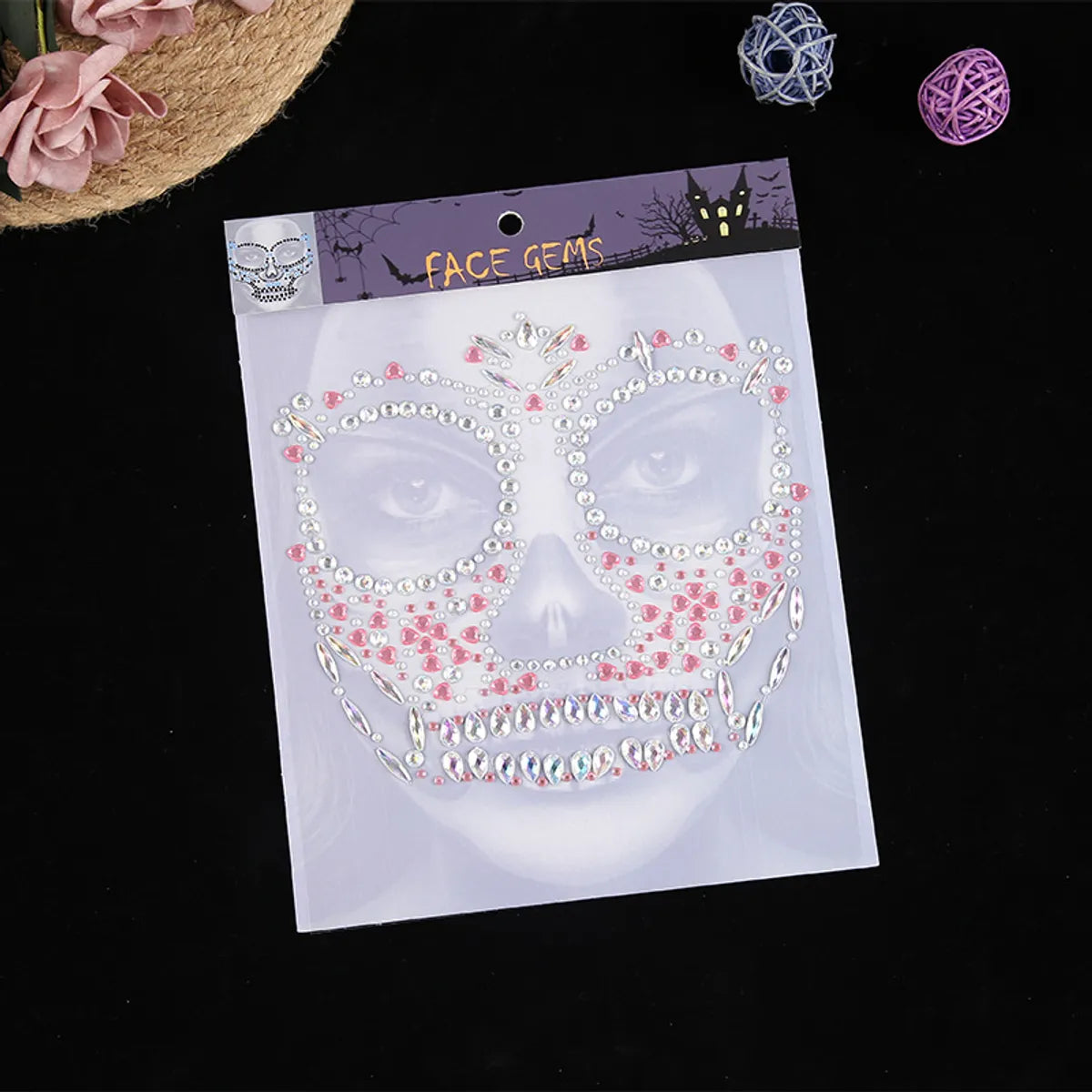 Halloween Color Block Arylic Resin Masquerade Party Acrylic Sticker